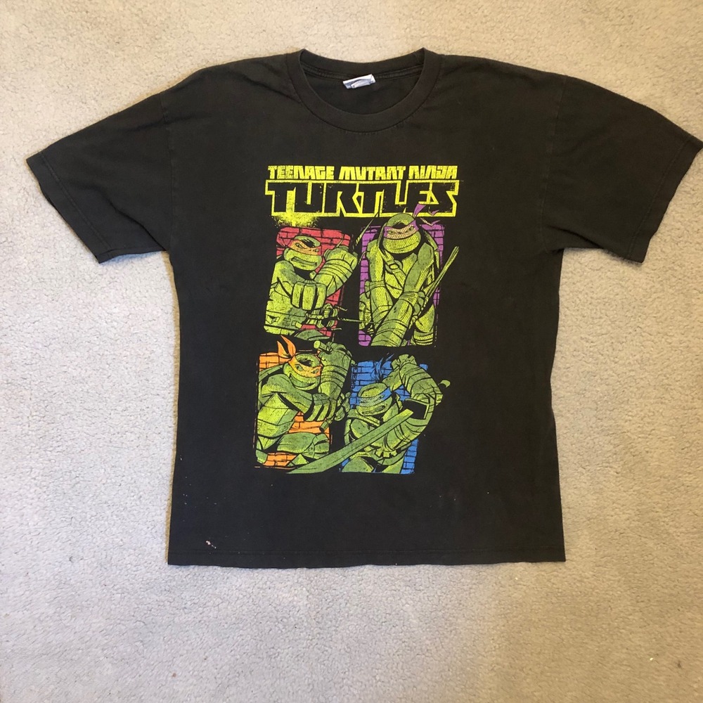 Teenage Mutant Ninja Turtles TMNT Graphic T-Shirt Black XL 2012 Viacom Mens